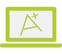Laptop with A+ icon